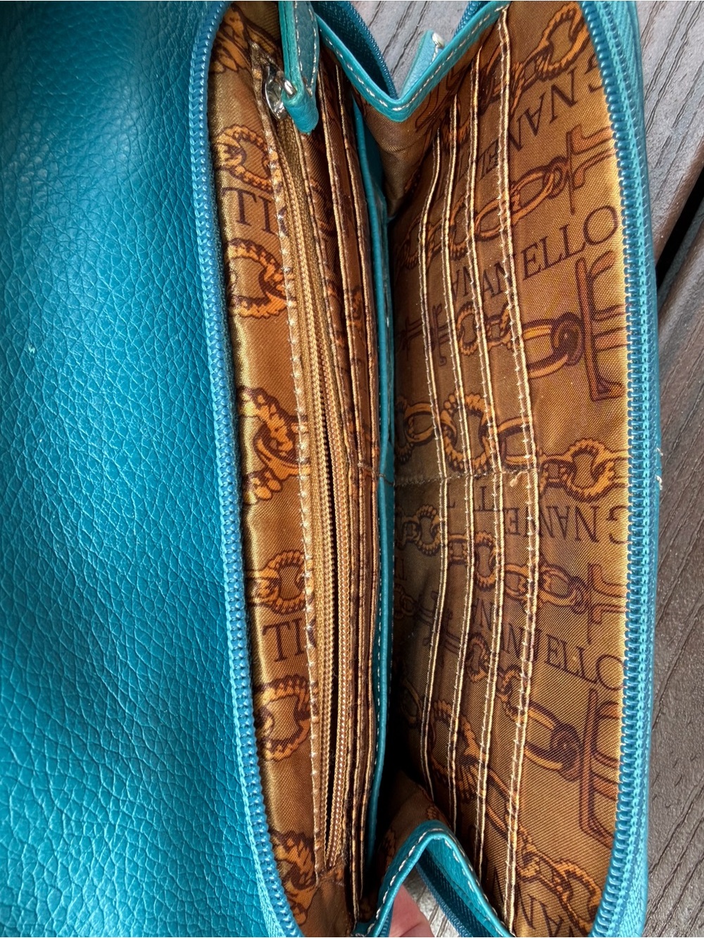 Tignanello Teal  Crossbody  Bag - Picture 3 of 5